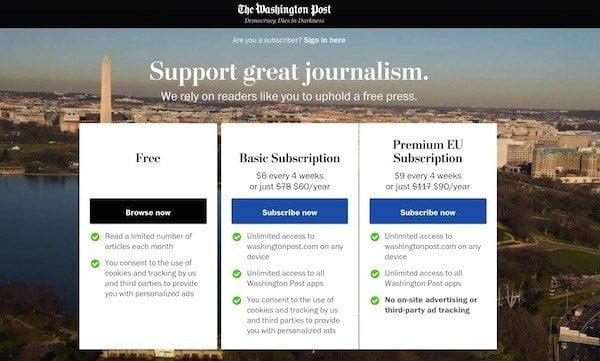 washington post gdpr response